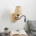 Brilagi - LED Fleksibilna zidna lampa NUBILA WOOD 1xE27/25W/230V + LED/3W hrast/svjetlosmeđa