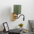Brilagi - LED Fleksibilna zidna lampa NUBILA WOOD 1xE27/25W/230V + LED/3W hrast/zelena