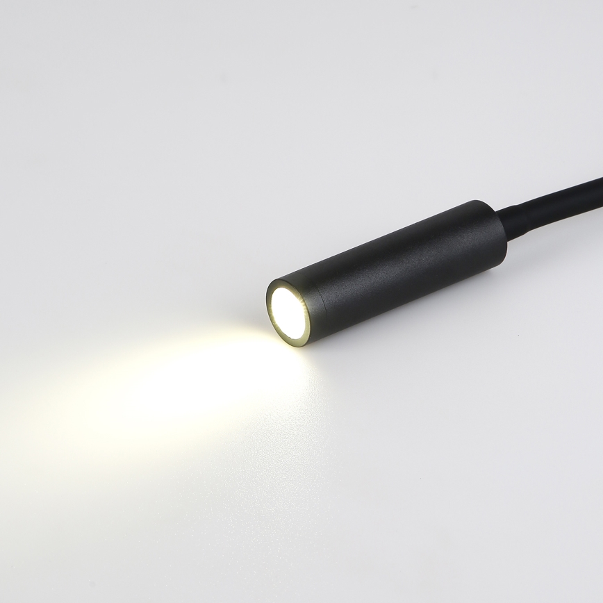 Brilagi - LED Fleksibilna zidna lampa s USB portom MAYA LED/3W/230V 4000K crna