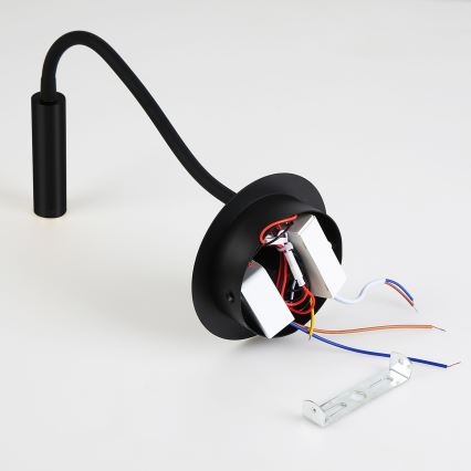 Brilagi - LED Fleksibilna zidna lampa s USB portom MAYA LED/3W/230V 4000K crna