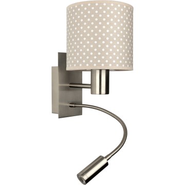Brilagi - LED fleksibilna zidna svjetiljka BOBO 1xE27/25W/230V + LED/3W matni krom/bež/točkice