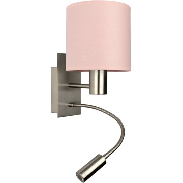 Brilagi - LED fleksibilna zidna svjetiljka BOBO 1xE27/25W/230V + LED/3W matni krom/ružičasta