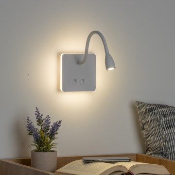 BRILAGI - LED Fleksibilna zidna svjetiljka MAYA DOUBLE LED/4W/230V + LED/3W bijela