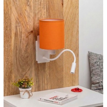 Brilagi - LED fleksibilna zidna svjetiljka NUBILA 1xE27/25W/230V + LED/3W bijela/narančasta