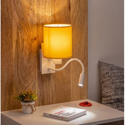 Brilagi - LED fleksibilna zidna svjetiljka NUBILA 1xE27/25W/230V + LED/3W bijela/žuta