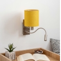 Brilagi - LED fleksibilna zidna svjetiljka NUBILA 1xE27/25W/230V + LED/3W matni krom/žuta