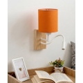 Brilagi - LED fleksibilna zidna svjetiljka NUBILA WOOD 1xE27/25W/230V + LED/3W hrast/bijela/narančasta