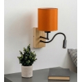 Brilagi - LED fleksibilna zidna svjetiljka NUBILA WOOD 1xE27/25W/230V + LED/3W hrast/crna/narančasta