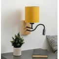 Brilagi - LED fleksibilna zidna svjetiljka NUBILA WOOD 1xE27/25W/230V + LED/3W hrast/crna/žuta