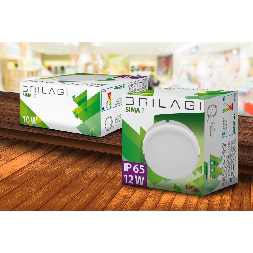Brilagi - LED Industrijska stropna svjetiljka SIMA LED/12W/230V IP65 crna