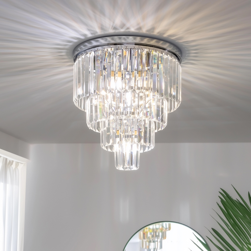 Brilagi - LED kristalna stropna svjetiljka MOZART 5x E14/40W/230V Ø 40 cm sjajni krom