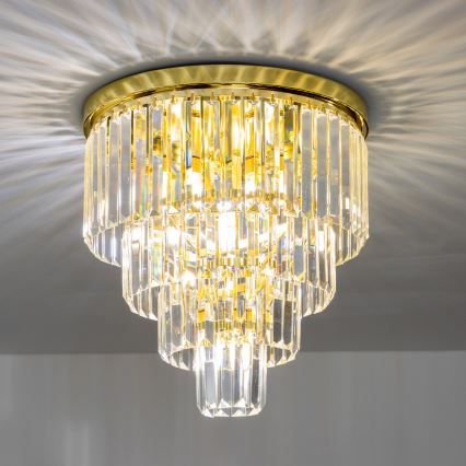 Brilagi - LED Kristalna stropna svjetiljka MOZART 5xE14/40W/230V zlatna