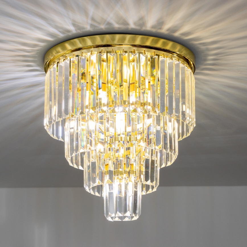 Brilagi - LED Kristalna stropna svjetiljka MOZART 5xE14/40W/230V zlatna