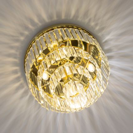 Brilagi - LED Kristalna stropna svjetiljka MOZART 5xE14/40W/230V zlatna