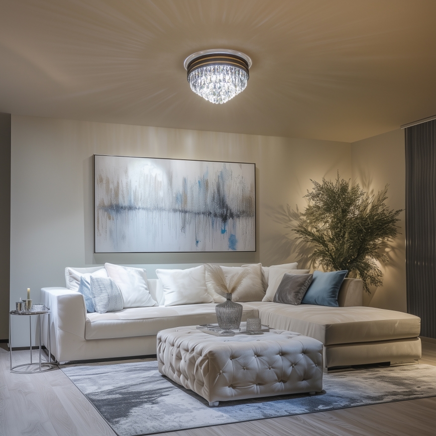 Brilagi - LED Kristalna stropna svjetiljka VELURE 5xE14/40W/230V crna