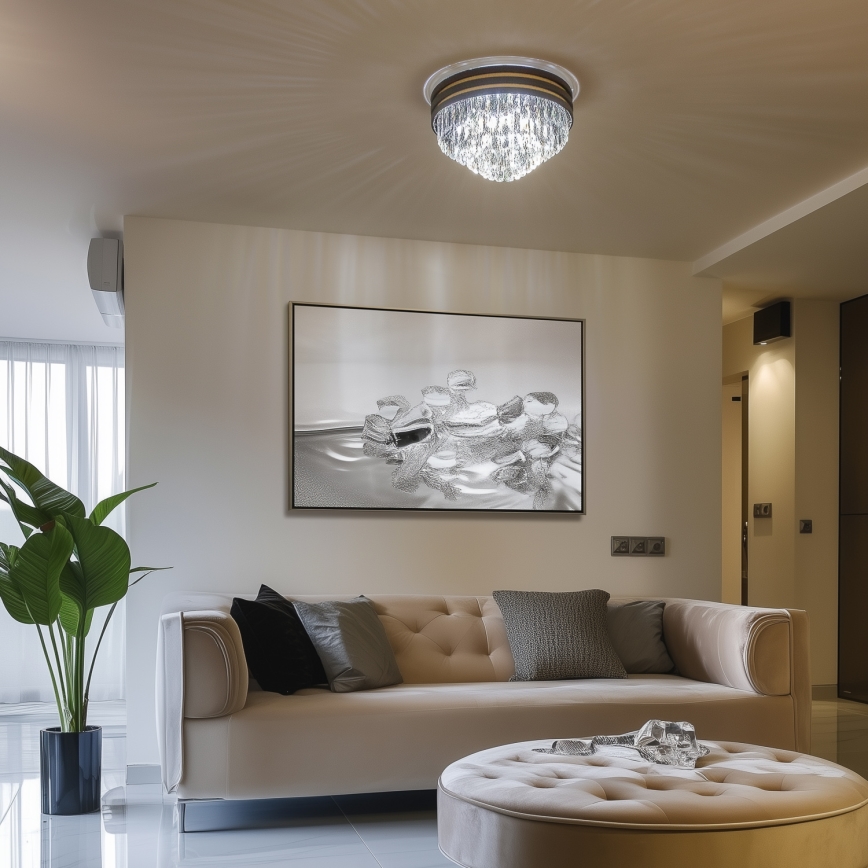 Brilagi - LED Kristalna stropna svjetiljka VELURE 5xE14/40W/230V crna