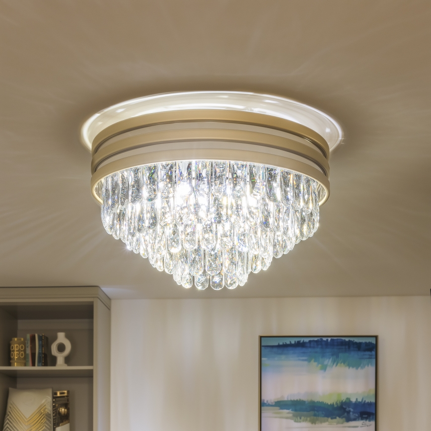 Brilagi - LED Kristalna stropna svjetiljka VELURE 5xE14/40W/230V zlatna