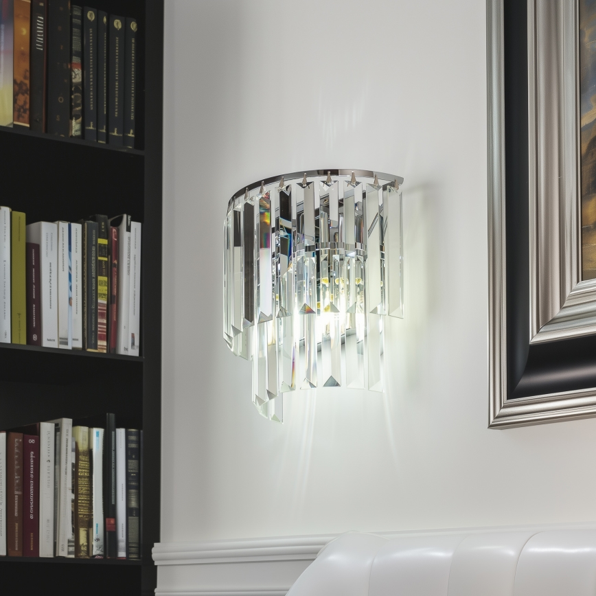 Brilagi - LED Kristalna zidna svjetiljka MOZART 2xE14/40W/230V sjajni krom