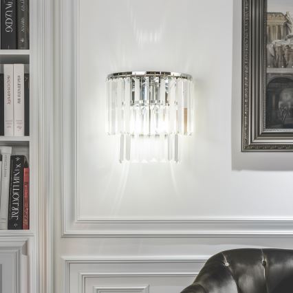 Brilagi - LED Kristalna zidna svjetiljka MOZART 2xE14/40W/230V sjajni krom