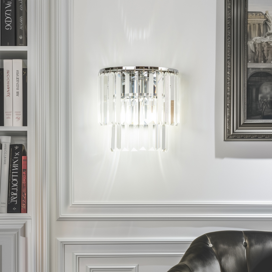 Brilagi - LED Kristalna zidna svjetiljka MOZART 2xE14/40W/230V sjajni krom