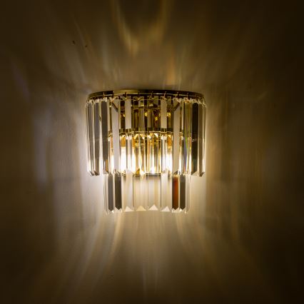 Brilagi - LED Kristalna zidna svjetiljka MOZART 2xE14/40W/230V zlatna