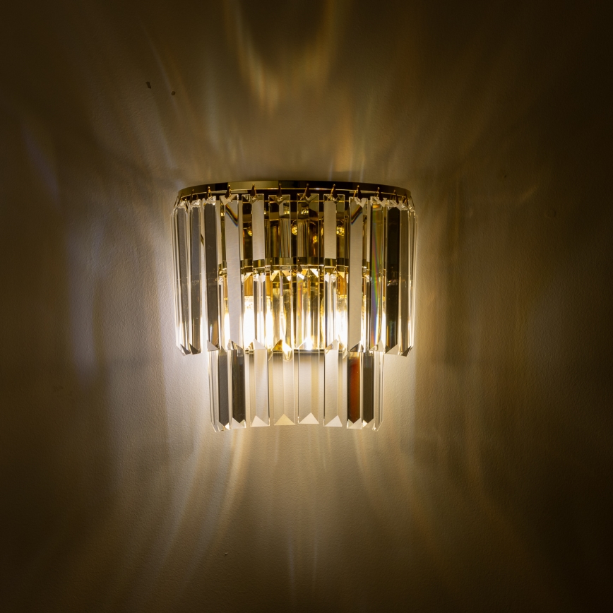 Brilagi - LED Kristalna zidna svjetiljka MOZART 2xE14/40W/230V zlatna