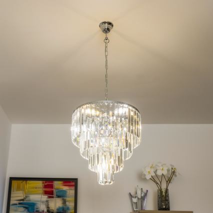 Brilagi - LED Kristalni luster na lancu MOZART 5xE14/40W/230V sjajni krom