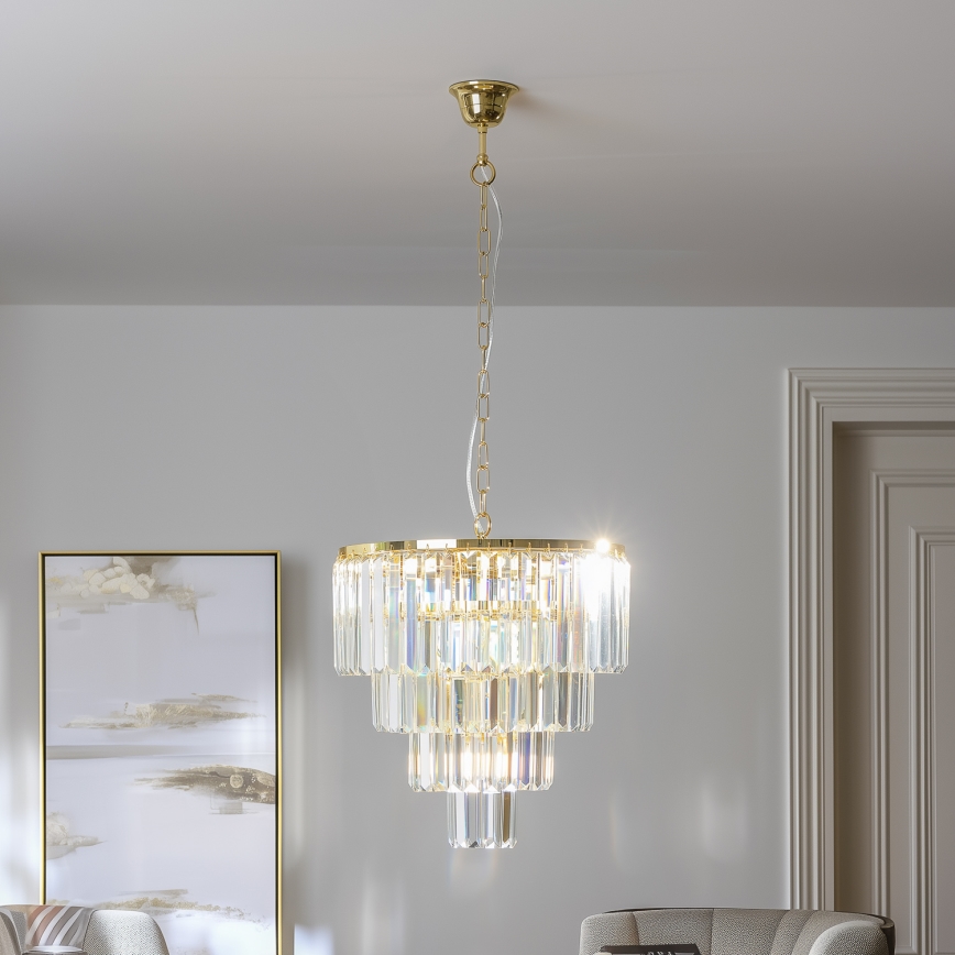 Brilagi - LED Kristalni luster na lancu MOZART 5xE14/40W/230V zlatna