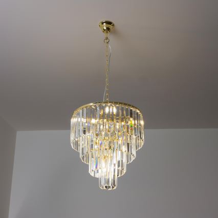 Brilagi - LED Kristalni luster na lancu MOZART 5xE14/40W/230V zlatna