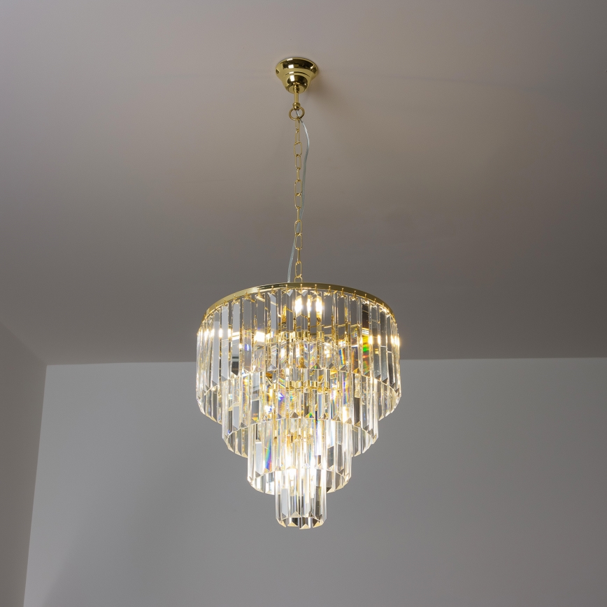 Brilagi - LED Kristalni luster na lancu MOZART 5xE14/40W/230V zlatna