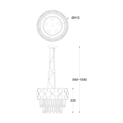 Brilagi - LED Kristalni luster na sajli MIRAGE 5xE14/40W/230V