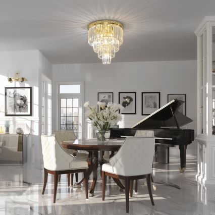 Brilagi - LED kristalna stropna svjetiljka MOZART 5xE14/40W/230V Ø 40 cm zlatna