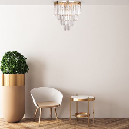 Brilagi - LED kristalna stropna svjetiljka MOZART 5xE14/40W/230V Ø 40 cm zlatna