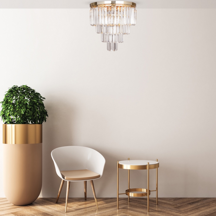 Brilagi - LED kristalna stropna svjetiljka MOZART 5xE14/40W/230V Ø 40 cm zlatna