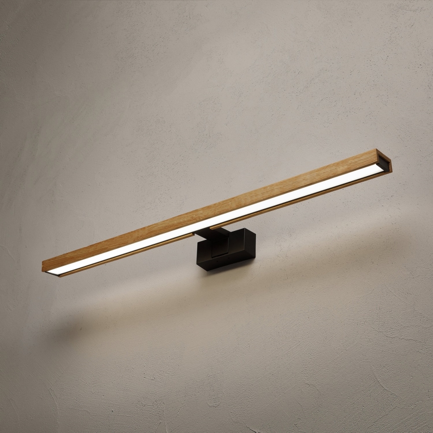 Brilagi - LED kupaonsko osvjetljenje za ogledalo 3 u 1 WOODY MIRROR LED/15W/230V 80 cm IP44 crna/hrast