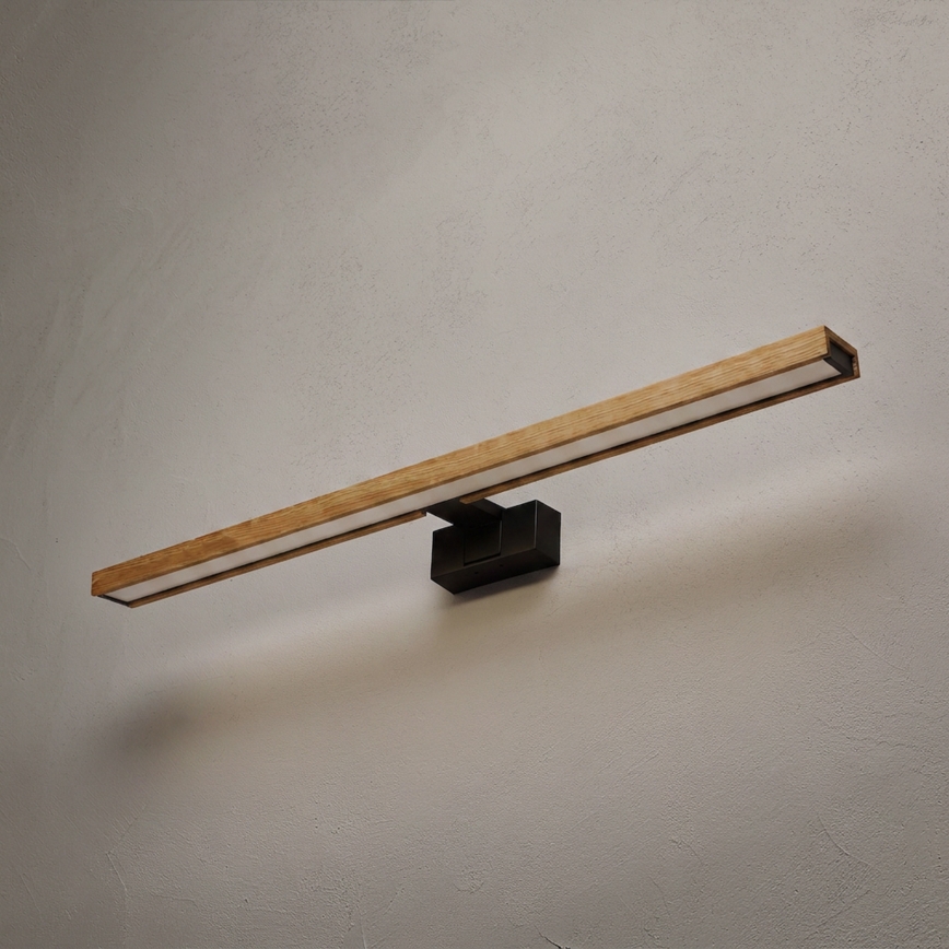 Brilagi - LED kupaonsko osvjetljenje za ogledalo 3 u 1 WOODY MIRROR LED/15W/230V 80 cm IP44 crna/hrast