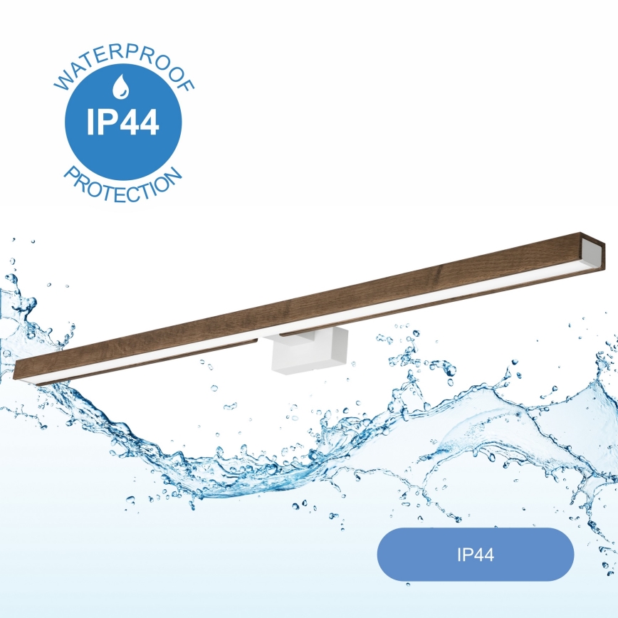 Brilagi - LED kupaonska rasvjeta za ogledalo WOODY MIRROR LED/15W/230V 90 cm IP44 hrast orah/bijela