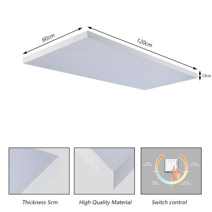 Brilagi - LED kupaonsko stropno svjetlo FRAME LED/96W/230V 120x60 cm 3000/4000/6000K IP44 bijela