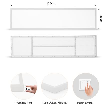 Brilagi - LED stropno svjetlo za kupaonicu FRAME LED/50W/230V 3000/4000/6000K 120x30 cm IP44 srebrno