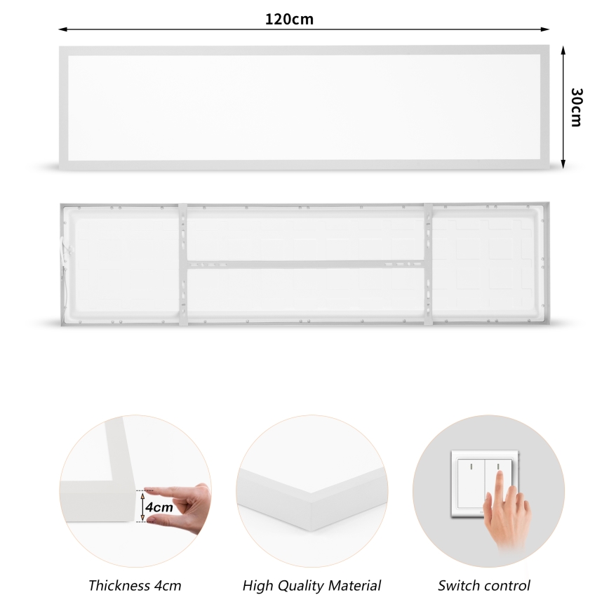 Brilagi - LED stropno svjetlo za kupaonicu FRAME LED/50W/230V 3000/4000/6000K 120x30 cm IP44 srebrno
