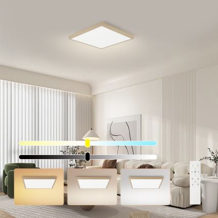 Brilagi - LED prigušivo stropno svjetlo za kupaonicu FRAME SMART LED/50W/230V 60x60 cm 3000-6000K IP44 bež + daljinski upravljač