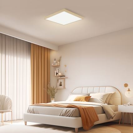 Brilagi - LED prigušivo stropno svjetlo za kupaonicu FRAME SMART LED/50W/230V 60x60 cm 3000-6000K IP44 bež + daljinski upravljač