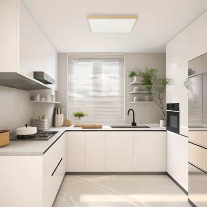 Brilagi - LED prigušivo stropno svjetlo za kupaonicu FRAME SMART LED/50W/230V 60x60 cm 3000-6000K IP44 bež + daljinski upravljač