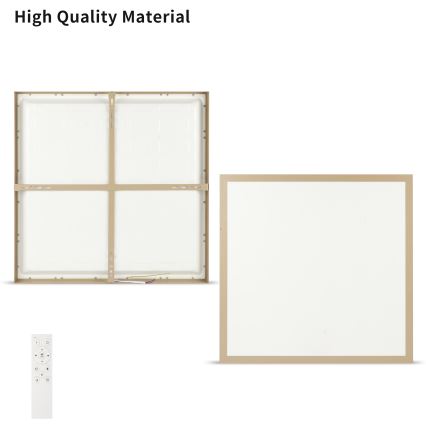 Brilagi - LED prigušivo stropno svjetlo za kupaonicu FRAME SMART LED/50W/230V 60x60 cm 3000-6000K IP44 bež + daljinski upravljač