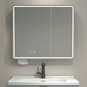BRILAGI - LED kupaonski ormarić s ogledalom i pozadinskim osvjetljenjem NOTO DOUBLE 60x70 cm