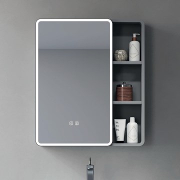 BRILAGI - LED kupaonski ormarić s ogledalom i pozadinskim osvjetljenjem NOTO SINGLE 60x65 cm