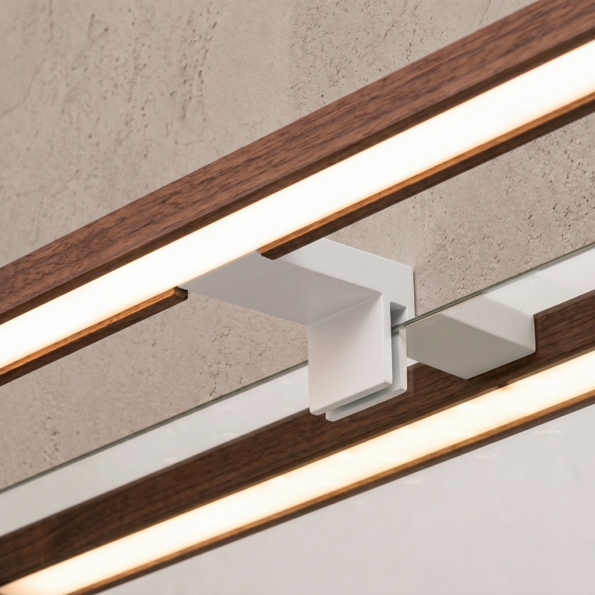 Brilagi - LED osvjetljenje za kupaonsko ogledalo 3u1 WOODY MIRROR LED/15W/230V 80 cm IP44 bijela/hrast-trešnja