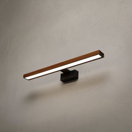 Brilagi - LED kupaonsko osvjetljenje za ogledalo 3u1 WOODY MIRROR LED/12W/230V 60 cm IP44 crna/hrast trešnja