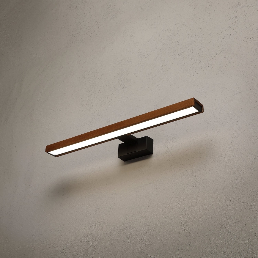 Brilagi - LED kupaonsko osvjetljenje za ogledalo 3u1 WOODY MIRROR LED/12W/230V 60 cm IP44 crna/hrast trešnja