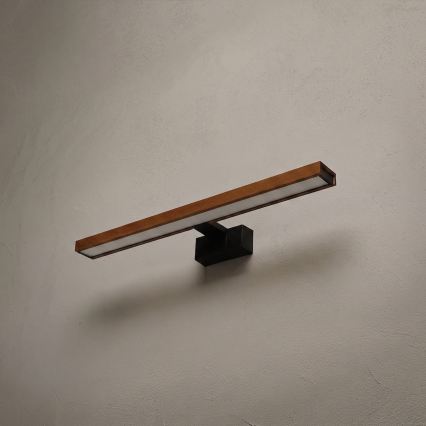 Brilagi - LED kupaonsko osvjetljenje za ogledalo 3u1 WOODY MIRROR LED/12W/230V 60 cm IP44 crna/hrast trešnja